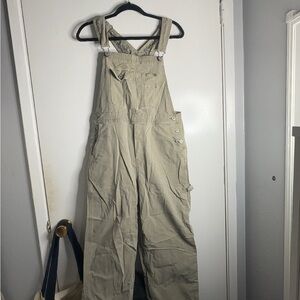 American Eagle Oversized Tan Denim Overalls
